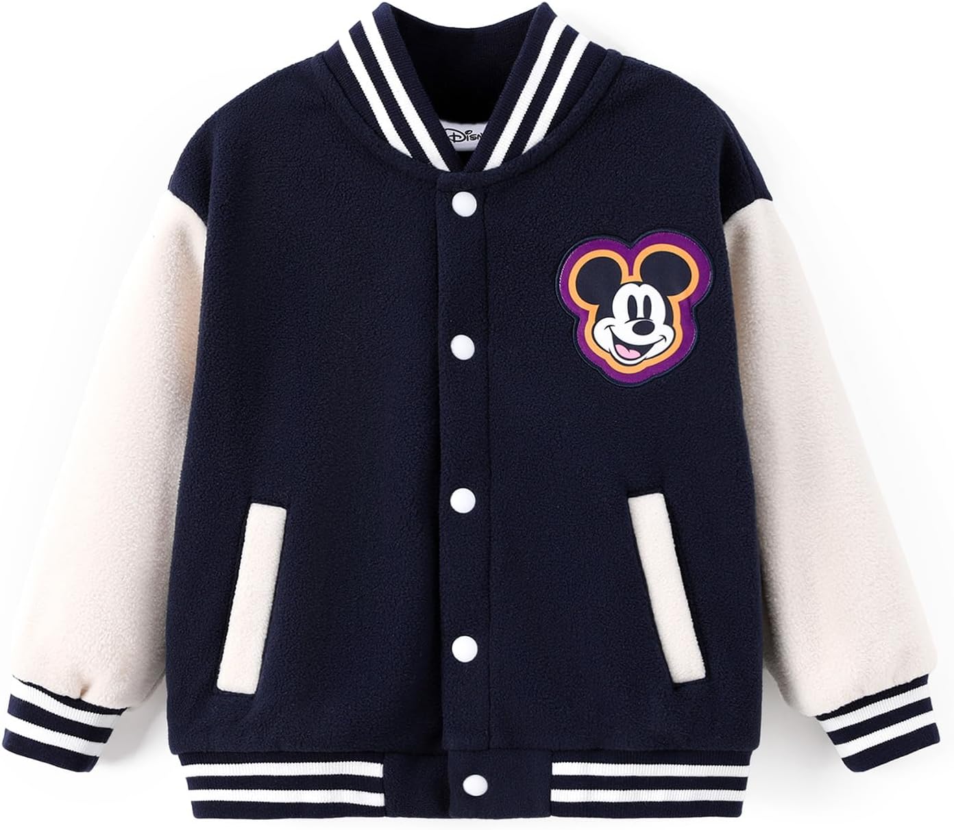 Disney Minnie Mickey Stitch Princess Frozen Elsa Marvel Jacket Lightweight Coat Button up Color Block Sweatshirt 2-14 Years