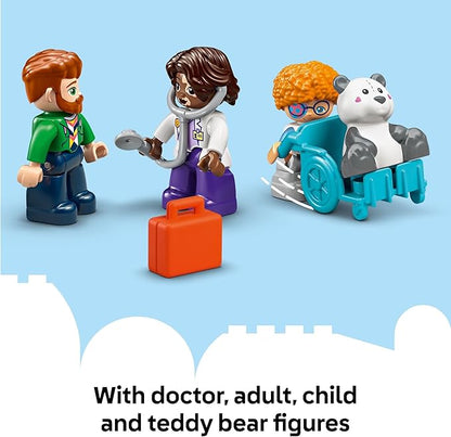 LEGO DUPLO Town First Time Visit with The Doctor Office Building Toy Playset - Preschool Learning and Educational Toy for Toddlers, Boys and Girls, Ages 2+ - Baby Gift Idea - 10449