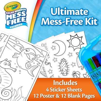 Crayola Color Wonder Mess Free Coloring Kit (50+ Pcs), Toddler Art Set, Mess Free Markers & Coloring Pages, Toddler Travel Activity, Gifts, 3+