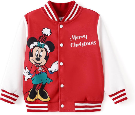 Disney Minnie Mickey Stitch Princess Frozen Elsa Marvel Jacket Lightweight Coat Button up Color Block Sweatshirt 2-14 Years
