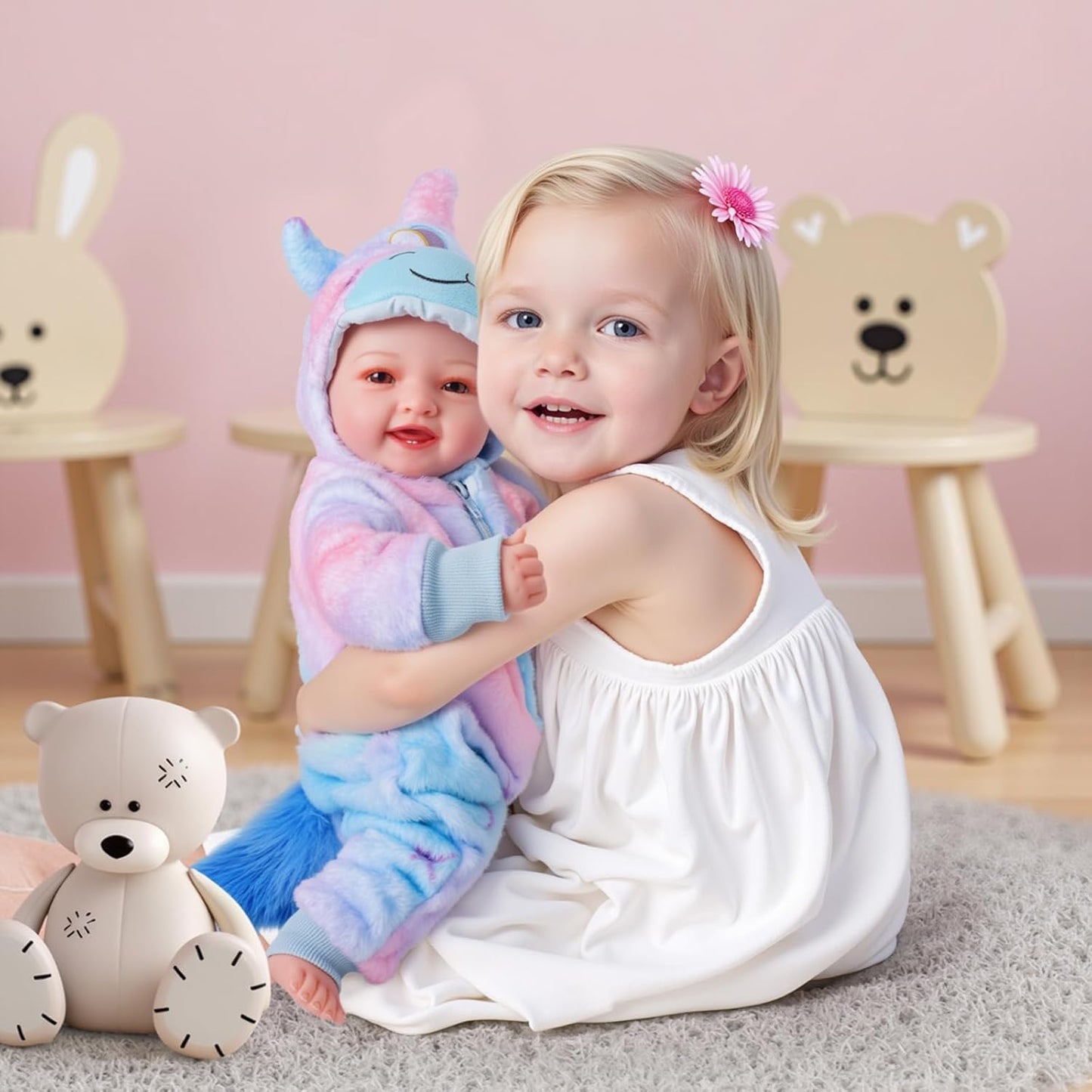 BABESIDE Baby Dolls, 17inch Large Realistic Cute Soft Body Baby Doll Real Life Baby Dolls with Accessories for 3+ Year Old Girls Gifts, Pretend Play, Collection