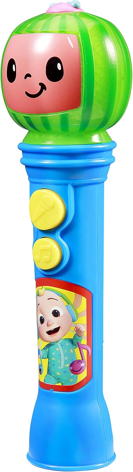 eKids Cocomelon Toy Microphone, Toy for Toddlers with Built-in Music, Designed for Fans of Cocomelon Toys