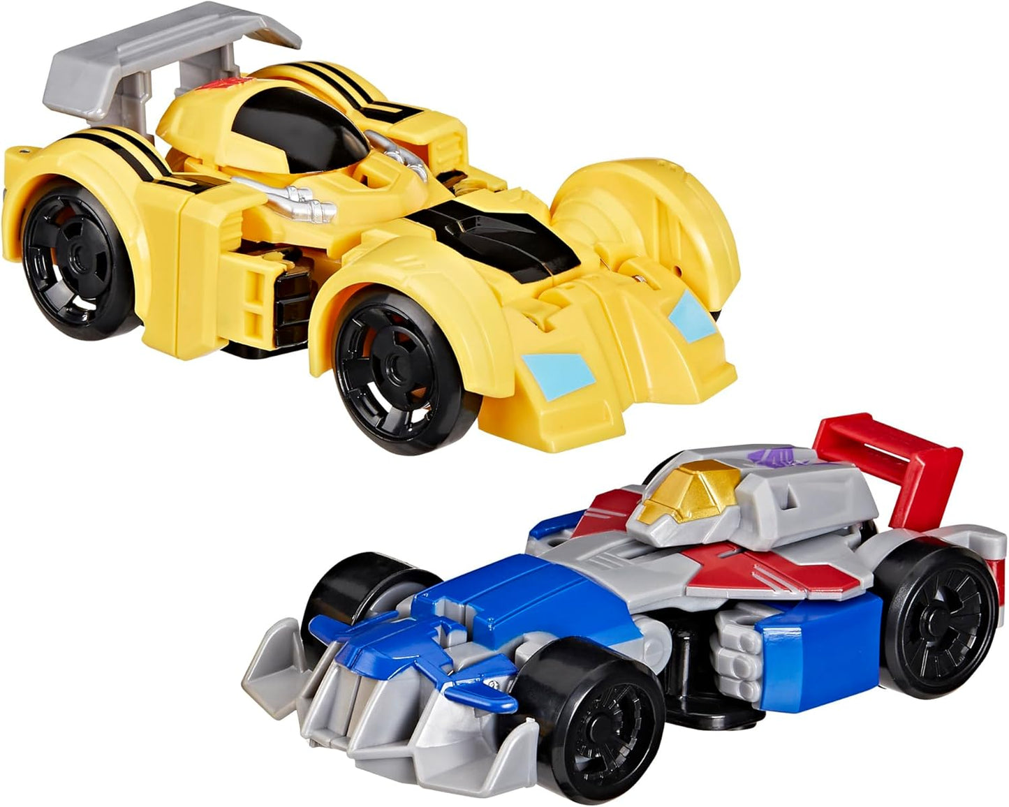 Transformers Bumblebee and Starscream Bot Racers, Easy to Change from Robot Toys to Car Toys, Action Figures for Boys and Girls 3+ (Amazon Exclusive)
