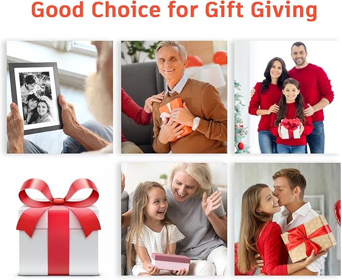 Frameo 10.1 inch Digital Picture Frame WiFi Smart Digital Photo Frame Wood IPS HD 1280 * 800 1080P Touch Screen Auto-Rotate Easy Setup to use Free Share Photos and Videos Gift for mon Father Women