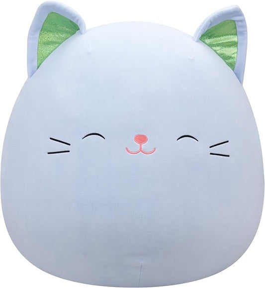Squishmallows Original 20in Jiovanne The Blue Cat with Green Ears – Official Jazwares Plush (Jumbo)