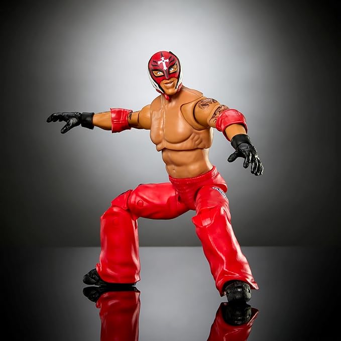 Mattel WWE Ultimate Edition Action Figure Rey Mysterio Fan TakeOver Collectible with Interchangeable Accessories, Extra Heads & Swappable Hands