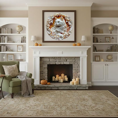 Wooden Puzzles Adults, 3D Cute Cat Wooden Puzzles 300 Pieces, Unique Animal Shaped Wood Challenging Jigsaw Puzzles Gifts for Adults, 13.4x13.4in