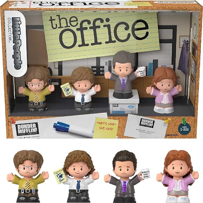 Little People Collector The Office US TV Show Special Edition Set for Adults & Fans, 4 Figures in Display Package