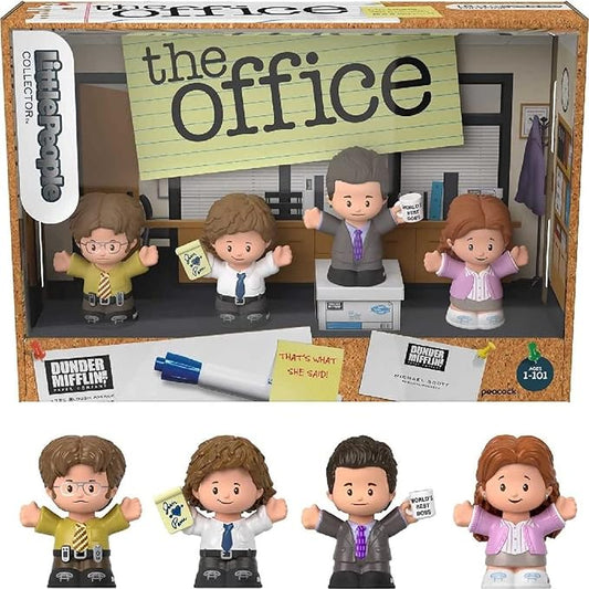 Little People Collector The Office US TV Show Special Edition Set for Adults & Fans, 4 Figures in Display Package