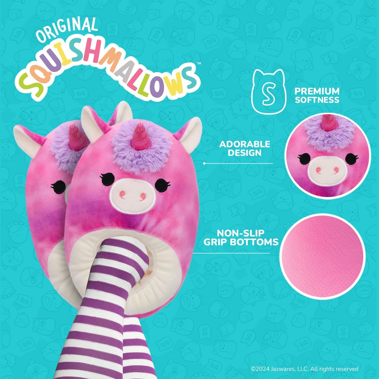 Squishmallows Slippers Plush Lightweight Warm Comfort Soft Aline Slipper House Shoes for Kids and Adults (sizes 11-1 Little Kid / 2-5 Big Kid / 5-10 Adult)