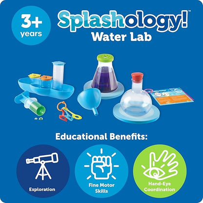 Learning Resources Splashology! Water Lab Science Kit, STEM Playtime, Water Activities, 19 Pieces, Ages 3+