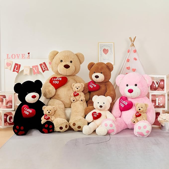 Tezituor Giant Teddy Bear Stuffed Animals 6 Feet - “I Love You”Red Heart Human Size Teddy Bear for Girlfriend,Boyfriend,Birthday,Anniversary,Valentines,or Long Distance