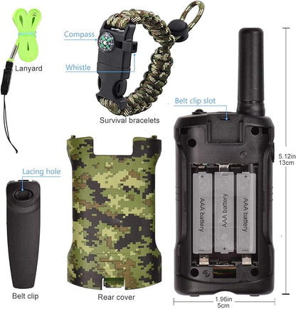 Walkie Talkies for Kids 22 Channel 2 Way Radio 3 Miles Long Range Handheld Walkie Talkies Durable Toy Best Birthday Gifts for 6 Year Old Boys and Girls fit Adventure Game Camping (Green Camo 1)