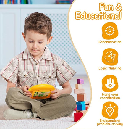 Rotating Puzzle for Kids 3 4 5 6 7 8 Year Old, 4 Puzzles in 1, Toddlers Travel, Car, Airplane, Road Trip Activities, Fine Motor Skills, Fidget, Gift for Boys & Girls Ages 3+ (Dinosaur)