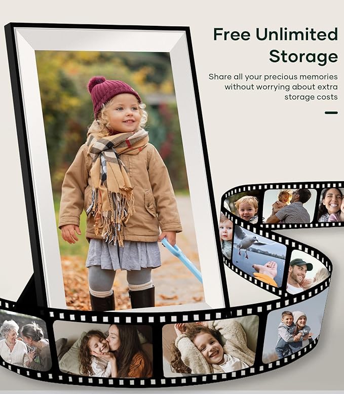 Cozyla Digital Photo Frame WiFi Smart Digital Picture Frame Unlimited Storage Share Photo with Family and Friend via App Email Google Photos Instagram Web Browser Photo Frame Electronic 10.1 Inch Mat