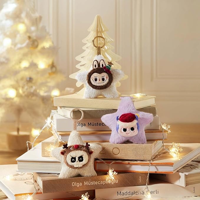 POP MART The Monsters Classic Series-Sparkly Plush Pendant Blind Box, 6PCs The Monsters Blind Box Figures, Random Design Collectible Toys Home Decorations, Holiday Birthday Gifts, Whole Set