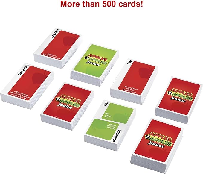 Mattel Games Apples to Apples Junior, The Game of Crazy Comparisons, Board Game with 504 Cards, Family Party Game Especially for Kids, Gift for Kid, Teen & Family Game Night Ages 9 Years & Older