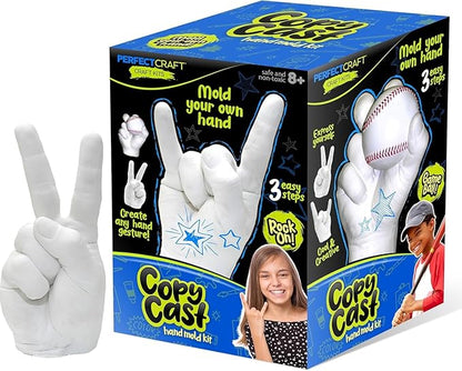Hand Casting Kit, DIY Hand Mold Kit for Kids, Fun Craft Gift for Boys & Girls, Fast-Curing, Non-Toxic, Water-Based Material, USA Made, Ages 13+