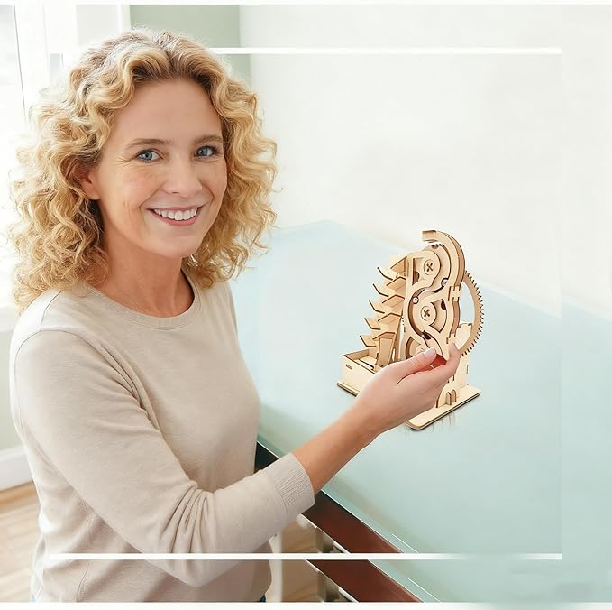 Solar 3D Wooden Puzzle Marble Run DIY Model Kit Craft Sets Wood Mechanical Toys Experiments Projects Birthday Gift for Adult Men Age 14+ Years Old