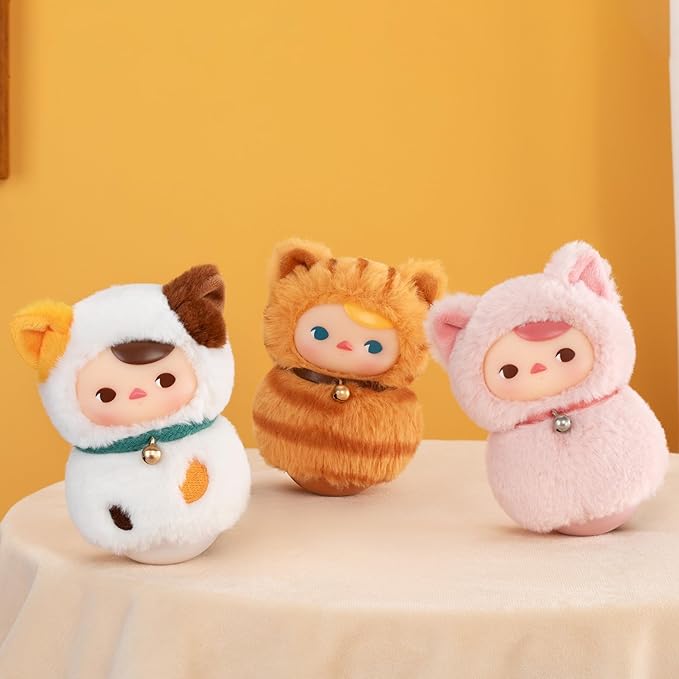 POP MART PUCKY Roly-Poly Kitty Series-Vinyl Plush Blind Box, 6PCs PUCKY Blind Box Figures, Random Design Action Figures Collectible Toys Home Decorations, Holiday Birthday Gifts,Whole Set
