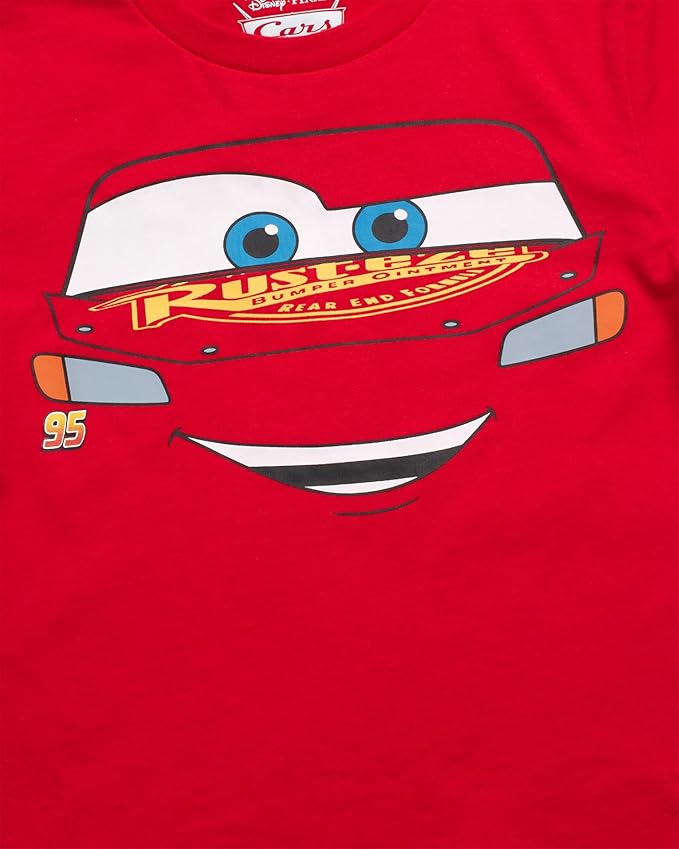 Disney Cars Toy Story Boys Shirts - 2 Pack Lightning McQueen Buzz Lightyear Short Sleeve Boys Tees for Toddler and Little Boy