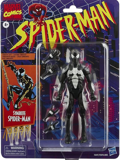 Marvel Legends Series Spider-Man 6-inch Symbiote Spider-Man Action Figure Toy, Includes 4 Accessories: 4 Alternate Hands