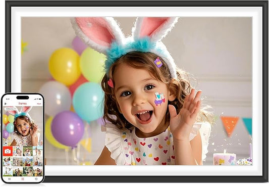 Frameo 10.1" WiFi Digital Picture Frame with 32GB Memory, 1280 x 800 IPS HD Touch Screen Electronic Photo Frame, Auto-Rotate, Slideshow, Wall Mountable, Share Photos/Video Remotely Anywhere