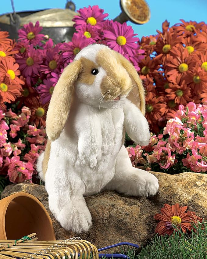 Folkmanis Standing Lop Rabbit Hand Puppet, White, 1 EA