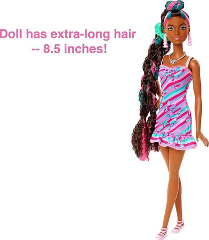 Barbie Totally Hair Doll, Butterfly-Themed with 8.5-inch Fantasy Hair & 15 Styling Accessories (8 with Color-Change Feature)