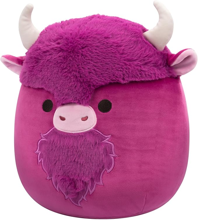 Squishmallows Original 12-Inch Dave Plum Bison - Official Jazwares Plush (Medium-Sized)