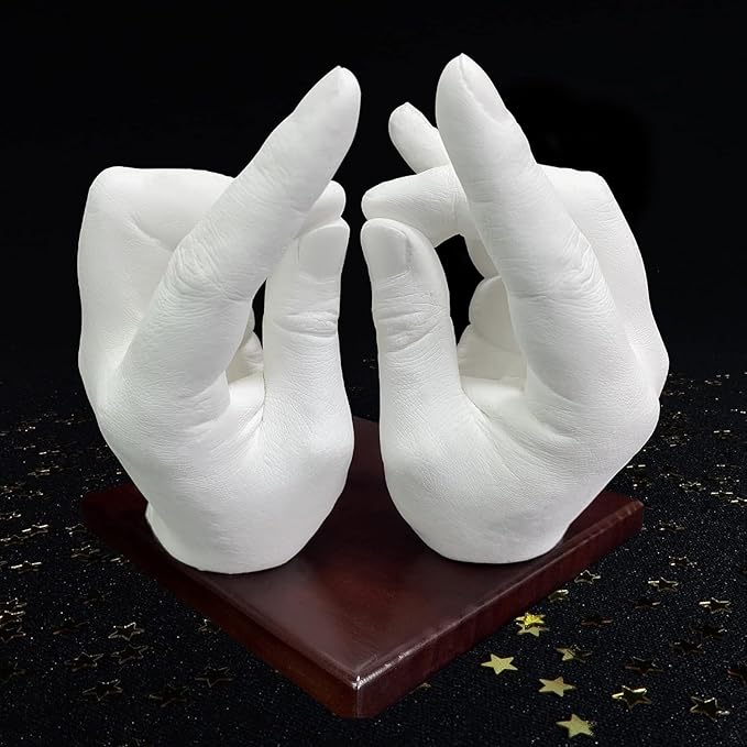 Hand Casting Kit Couples | Keepsake Hand Mold kit Couples for Holiday Activities, with Base & Card Stand Molding Kits for Adults, Wedding, Friends, Plaster Hand Mold Casting Kit