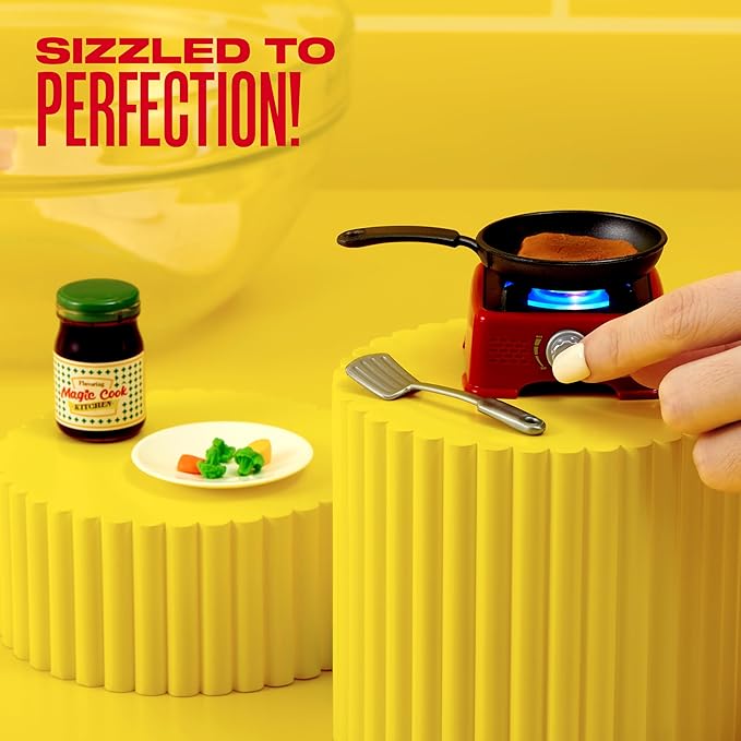 Mini Brands Really Works Magic Cook Kitchen Capsule Series 1 Cupcake Maker & Mixer Set by ZURU, Capsules of Miniature Real Working Kitchen Appliances, Non-Edible Collectible Toy Mystery Capsule