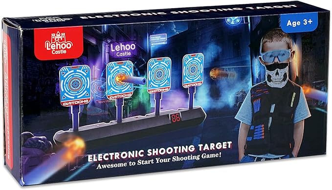 Lehoo Castle Shooting Targets for Nerf Guns, Nerf Targets Vest for Shooting Practice Electronics Shooting Games for Kids, Gift for 3-13 Year Old Boys Girls