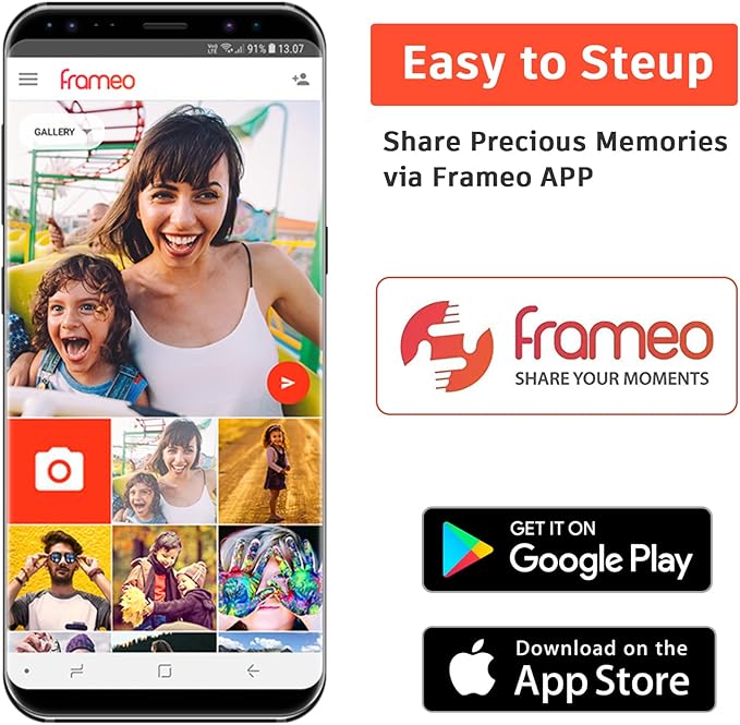 Frameo 10.1 inch Digital Picture Frame WiFi Smart Digital Photo Frame Wood IPS HD 1280 * 800 1080P Touch Screen Auto-Rotate Easy Setup to use Free Share Photos and Videos Gift for mon Father Women