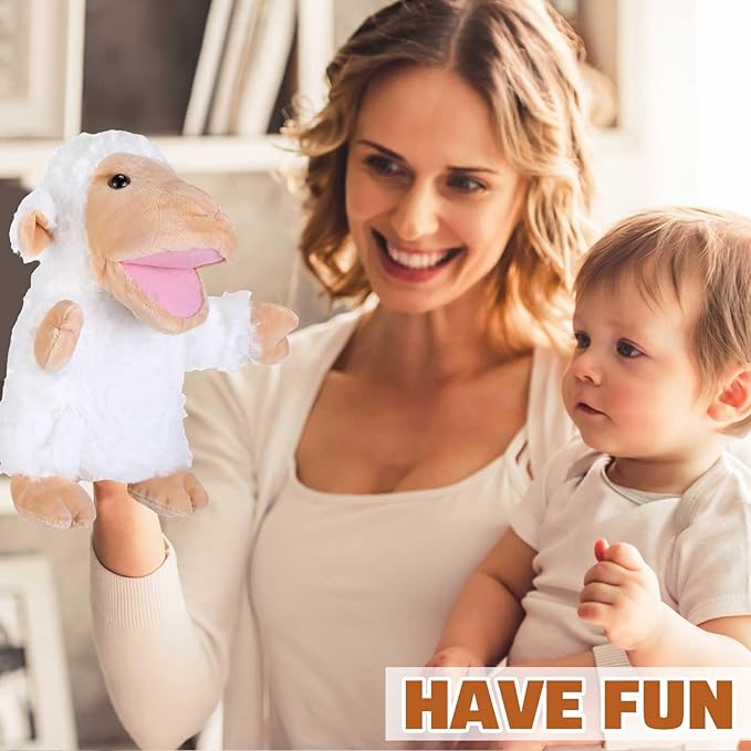 Liliful 6 Pieces Animal Hand Puppets Kids Hand Puppets with Working Mouth Animal Toddler Plush Toy for Show Theater Birthday Easter Basket Stuffers (Farm,9.84 inches/ 25 cm)