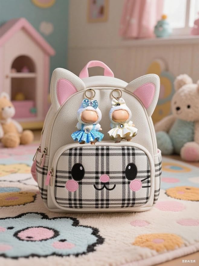 (2-Pack) 17cm Clothes Set, Black Plaid Outfit & Light Pink Plaid Dress, Stylish Dress and Hairpin Set for 17cm Doll Dress Up, Adorable Doll Accessories