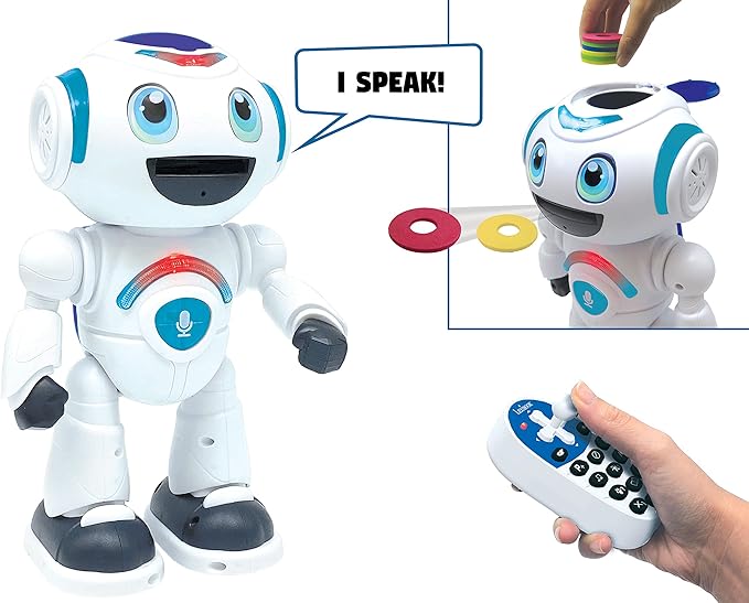 LEXiBOOK - Powerman Master Interactive Toy Robot That Reads in The Mind Toy for Kids Dancing Plays Music Animal Quiz STEM Programmable Remote Control Robot Junior - ROB25EN