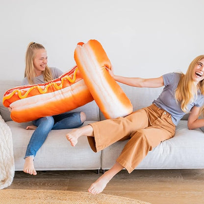 30" 3D Supreme Hot Dog Throw Pillow - Made with Super Soft & Ultra Premium Fabric - Cute, Comfortable, Plush, Stuffed Body Cushion for Home Decor - Best Funny Gift for Meat Lovers - Large