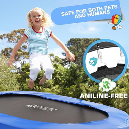 Trampoline for Kids, Toddler Trampoline Indoor Sports and Outdoor Games 56" Kids Rebounder 220LBS Capacity with Adjustable Safety Handrail Foldable Jumper for Boy Girls ASTM Certified