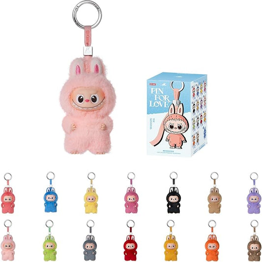 POP MART The Monster Pin for Love Series (N-Z) Mini Labubu Doll Blind Box Keychain – Vinyl Plush Pendant, Bag Charm, Collectible Holiday & Birthday Gift for Kids & Adults, Single Box