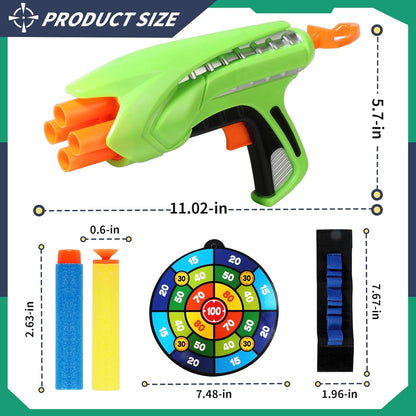 2 Pack Blaster Guns Compatible with Nerf Guns Bullets, Toy Guns for Boys Girls with 80 Pack Foam Refill Darts, Hand Gun Toys for 6+ Year Old Birthday Xmas Gifts for Kids & Teens (Yellow and Green)
