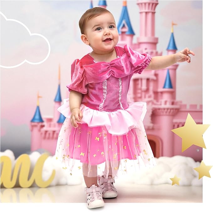Meland Baby Princess Costume - Baby Girl Halloween Costumes for Infant Girls 6 Month-3T, Princess Dress for Toddler Dress Up