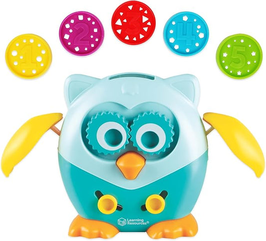 Learning Resources Hoot The Fine Motor Owl - 6 Pieces, Ages 18+ Months Toddler Learning Toys, Fine Motor and Sensory Toys for Toddlers, Educational Toys for Toddlers