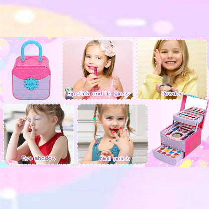 Makeup for Kids, Toddler Makeup Barbie Toys, Birthday Christmas Day Gift for Kids Fake Makeup Non Toxic Makeup for Little Girl,Makeup Toys for 3 4 5 6 7 8 9 10Year Old Girls Toys