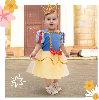 Meland Baby Princess Costume - Baby Girl Halloween Costumes for Infant Girls 6 Month-3T, Princess Dress for Toddler Dress Up
