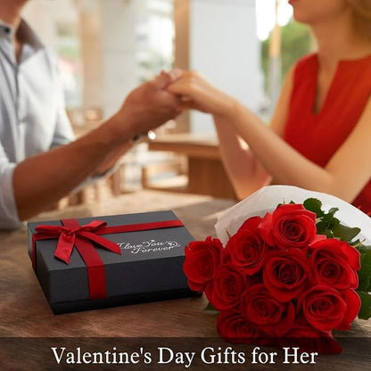 Iefil Valentines Day Gifts for Her- 925 Sterling Silver Heart Initial Necklaces, Anniversary Birthday Gifts, Women Jewelry Gift for Wife Girlfriend Mom Daughter Her