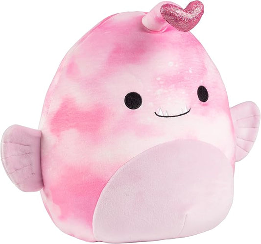 Squishmallows Original 10-Inch Sy The Valentine's Day Pink Angler Fish Plush- Official Jazwares Plush -Collectible Soft & Squishy Stuffed Animal Toy-2026 Limited Edition - Gift for Kids, Girls & Boys