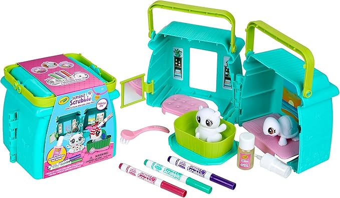 Crayola Scribble Scrubbie Pets Scented Spa, Animal Toy Playset, Includes Washable & Scented Markers, Gifts for Girls & Boys, Ages 3+