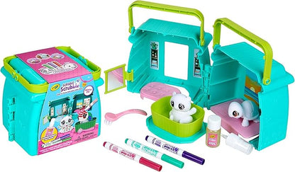 Crayola Scribble Scrubbie Pets Scented Spa, Animal Toy Playset, Includes Washable & Scented Markers, Gifts for Girls & Boys, Ages 3+