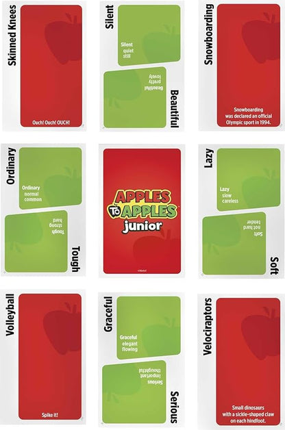 Mattel Games Apples to Apples Junior, The Game of Crazy Comparisons, Board Game with 504 Cards, Family Party Game Especially for Kids, Gift for Kid, Teen & Family Game Night Ages 9 Years & Older